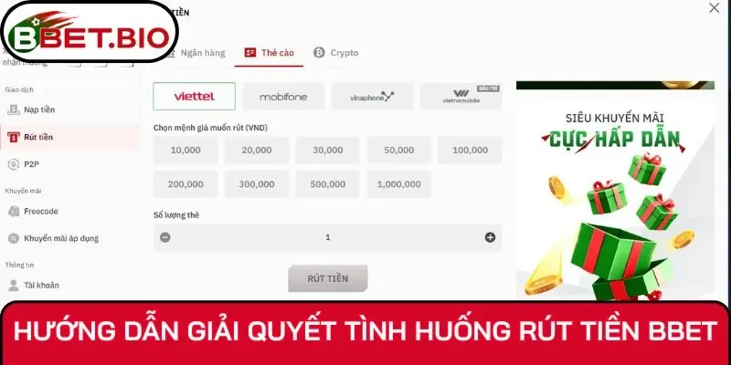 Hướng dẫn giải quyết tình huống rút tiền BBet