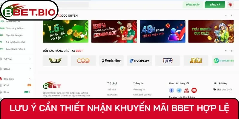 Lưu ý cần thiết nhận khuyến mãi BBet hợp lệ