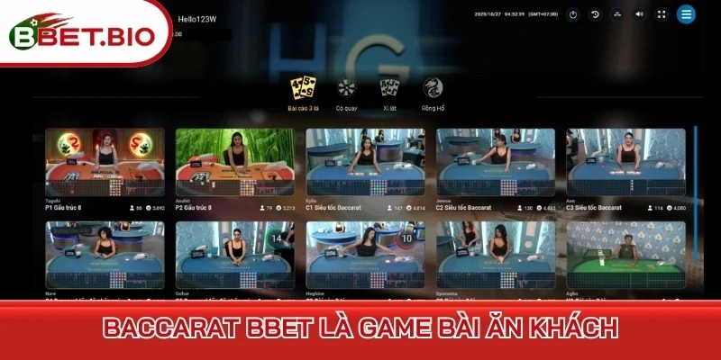 Baccarat BBet là game bài ăn khách