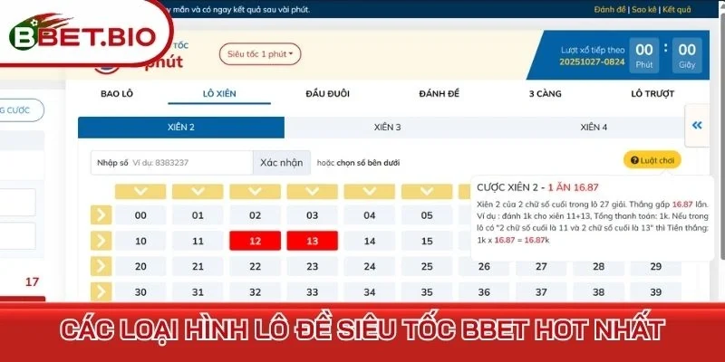 Các loại hình lô đề siêu tốc BBet hot nhất