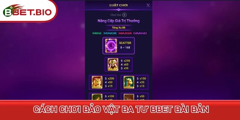 Cách chơi Bảo Vật Ba Tư BBet bài bản