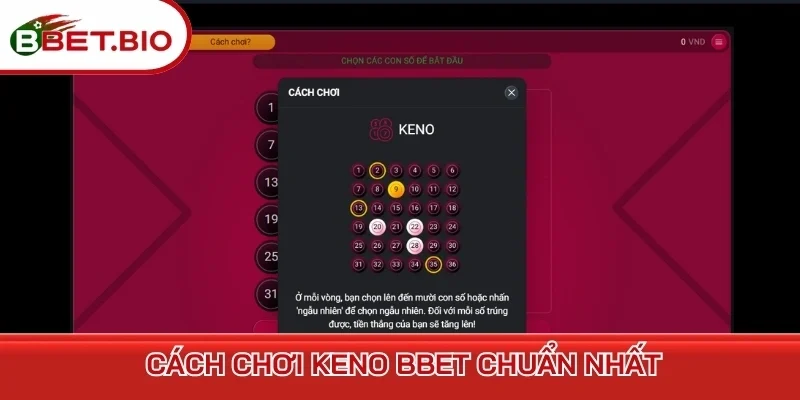 Cách chơi Keno BBet chuẩn nhất