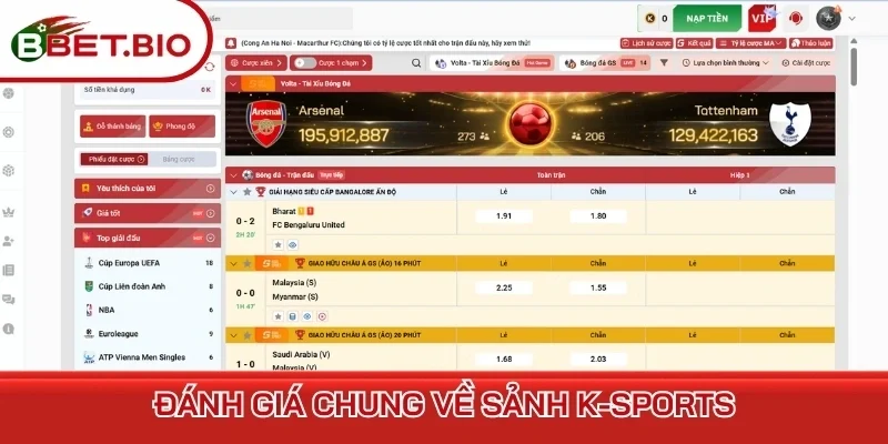 Đánh giá chung về sảnh K-sports