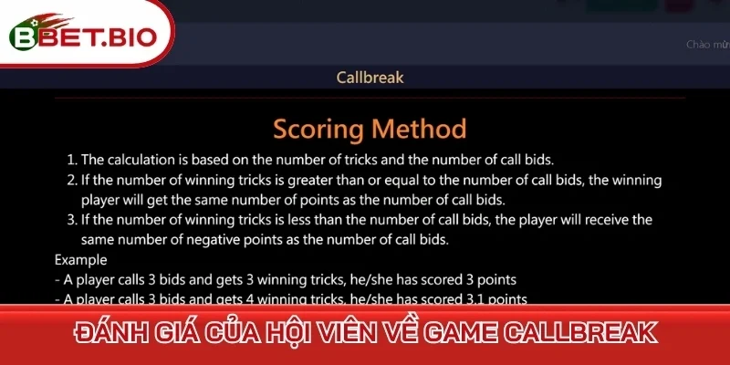 Đánh giá của hội viên về game Callbreak