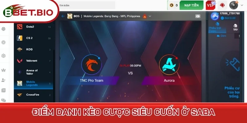 Điểm danh kèo cược siêu cuốn ở SABA