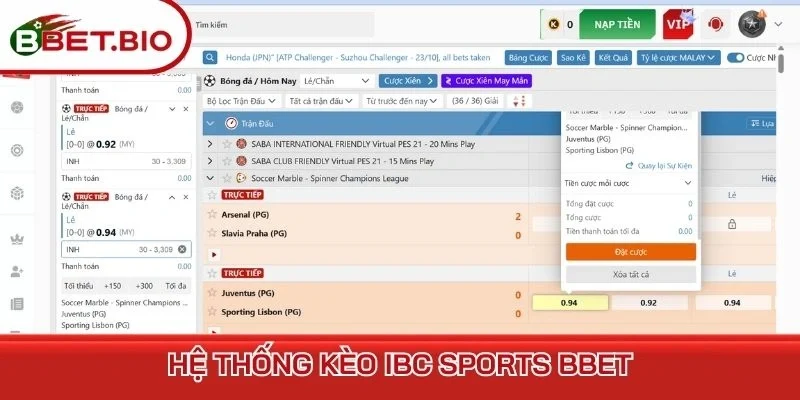Hệ thống kèo IBC Sports BBet
