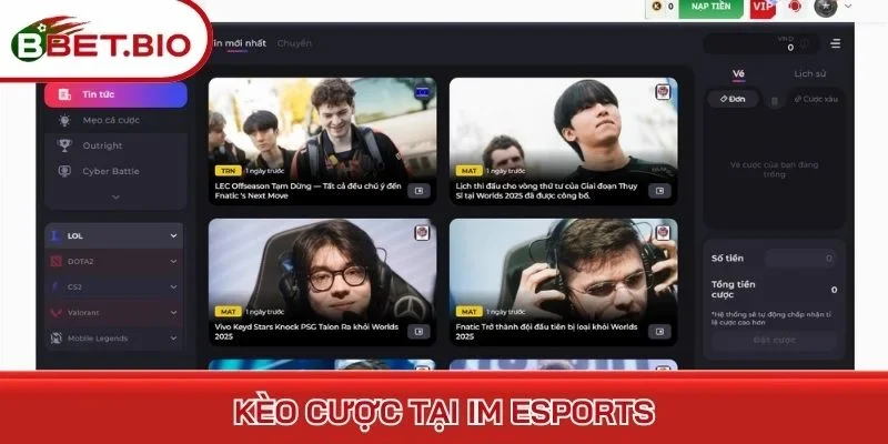 Kèo cược tại IM Esports
