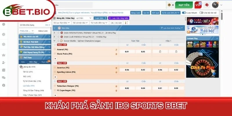 Khám phá sảnh IBC Sports BBet