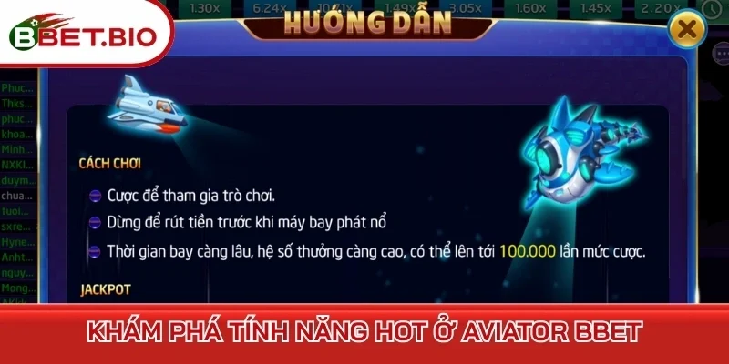 Khám phá tính năng hot ở Aviator BBet