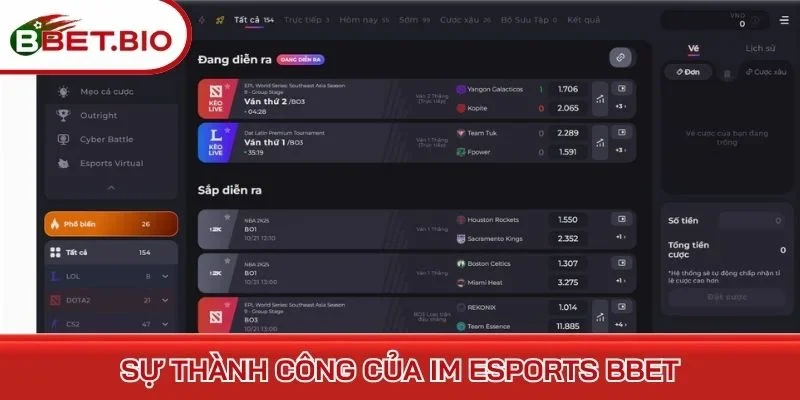 Sự thành công của IM Esports BBet