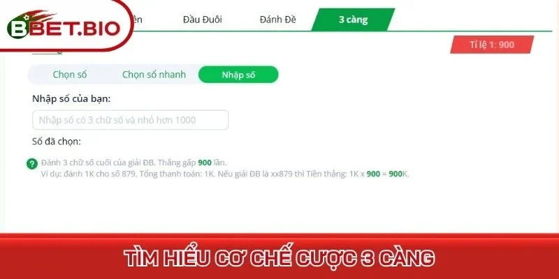 Tìm hiểu cơ chế cược 3 càng