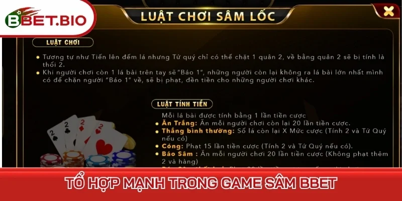 Tổ hợp mạnh trong game Sâm BBet
